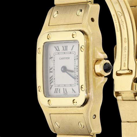 cartier gold watches ladies|solid gold cartier watch.